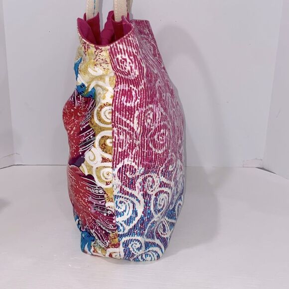 Sun N Sand Messina Large Cotton Tote Tropical Hibiscus Floral Design - Picture 7 of 17